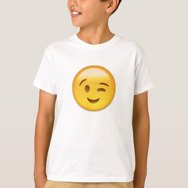 Winking Ansikte Emoij Tröja (Framsida)