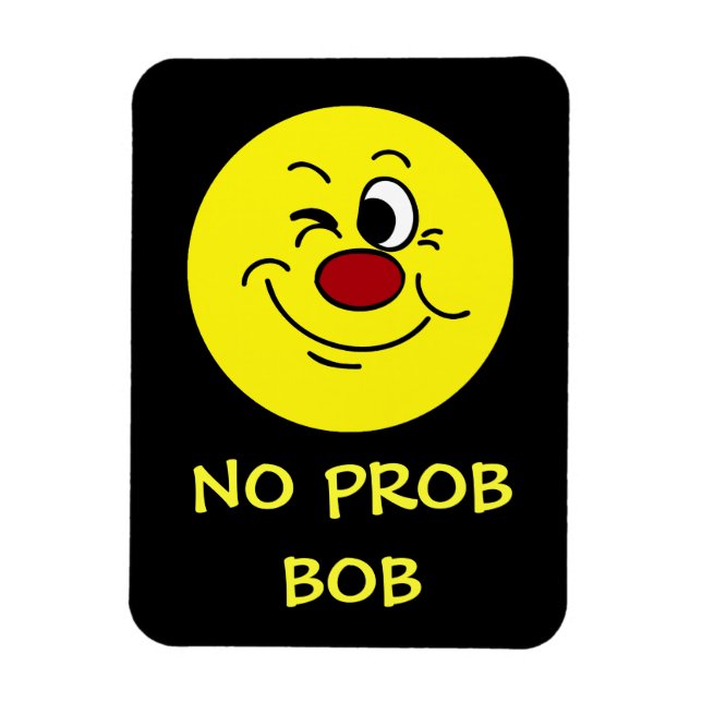 Winking Ansikte Grumpey Magnet (Vertikal)