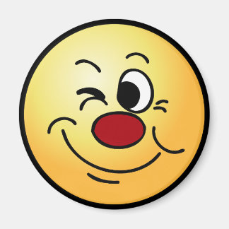 Winking Ansikte Grumpey Magnet