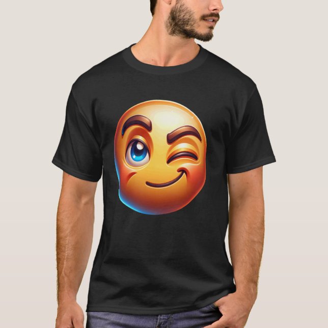 Winking Ansikte NFS-uttrycksgrafik T Shirt (Framsida)