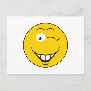 Winking Ansikte Vykort