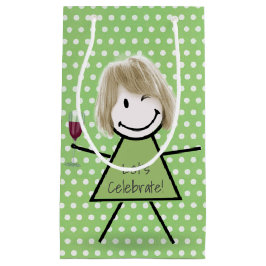 Winking Birthday Stick Girl på Polka dots
