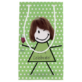 Winking Birthday Stick Girl på Polka dots