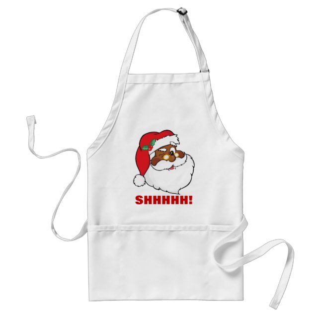 Winking Black Santa Keeping-julhemlighet Förkläde (Framsidan)
