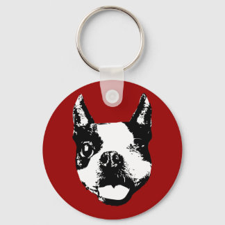 Winking Boston Terrier Nyckelring