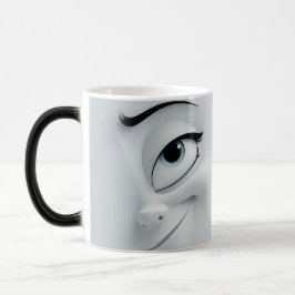 Winking Cartoon Face 3D Magisk Mugg