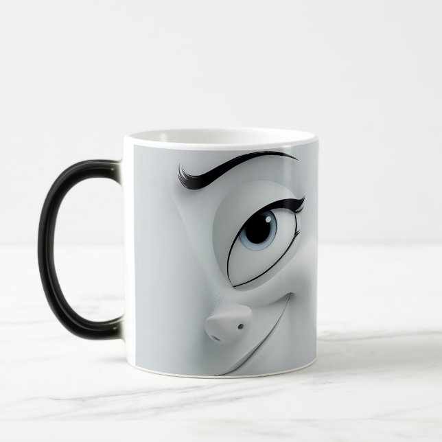 Winking Cartoon Face 3D Magisk Mugg (Vänster)