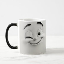 Winking Cartoon Face 3D