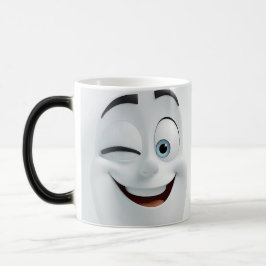Winking Cartoon Face 3D Magisk Mugg