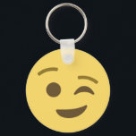 Winking Emoji Nyckelring<br><div class="desc">Winking Emoji. Emoji art 2 av EmojiOne. Licensierad under Kreativ Commons (CC-BY 4.0).</div>