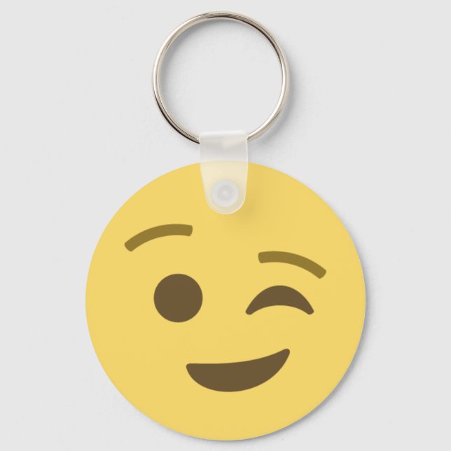 Winking Emoji Nyckelring (Framsida)
