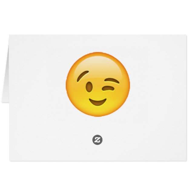 Winking - Emoji OBS Kort (Baksidan Horizontal)