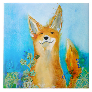 Winking Fox Trivet Kakelplatta