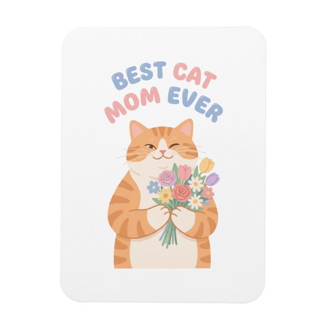 Winking Ginger Tabby Cat Mother's Day Art Magnet (Vertikal)