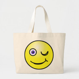 Winking Gult Ansikte Tote Bag Jumbo Tygkasse
