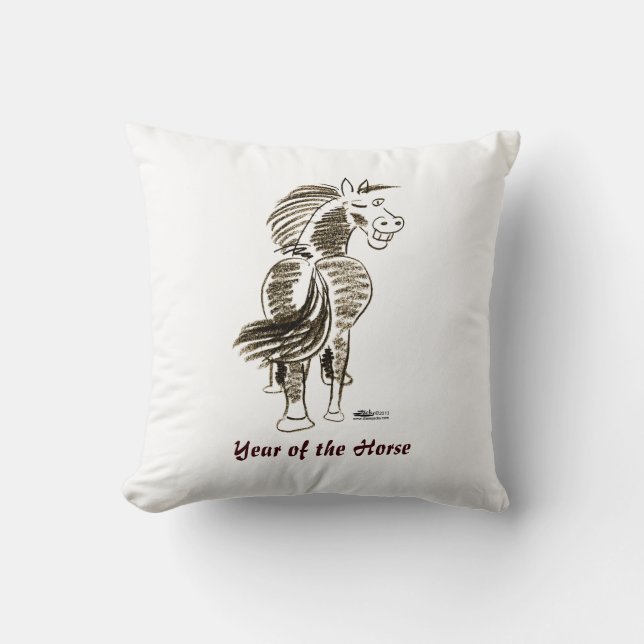 Winking Horse Lycka till! Kudde (Framsida)