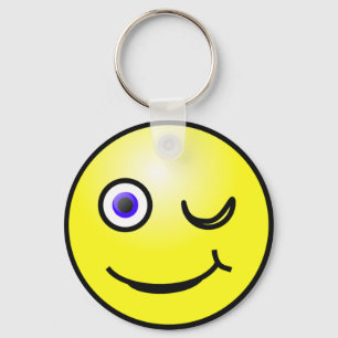 Winking Keychain lycklig Ansikte Nyckelring