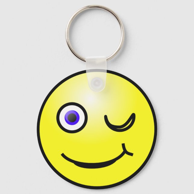 Winking Keychain lycklig Ansikte Nyckelring (Framsida)