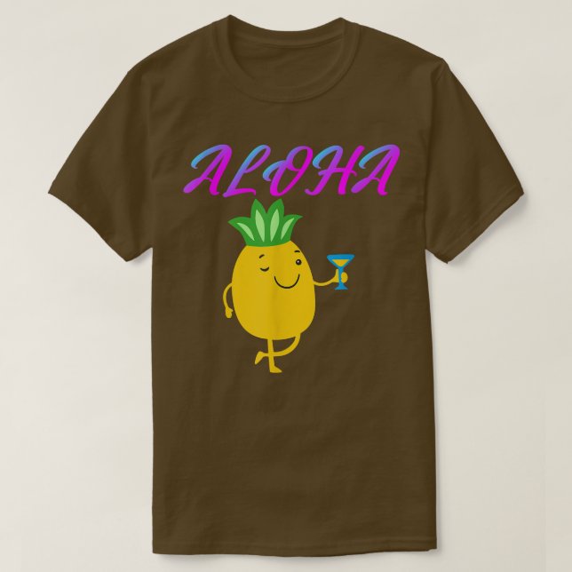 winking pineapple funny Aloha Hawaii Pineapple sum T Shirt (Design framsida)