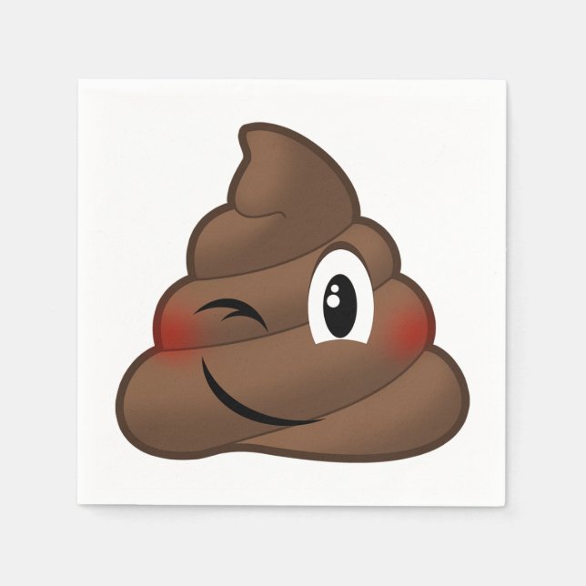 Winking Poop Emoji Pappersservett (Framsidan)