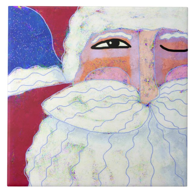 Winking Santa Abstrakt Art Kakelplatta (Framsidan)