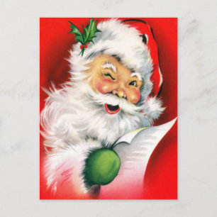 Winking Santa Helg Vykort