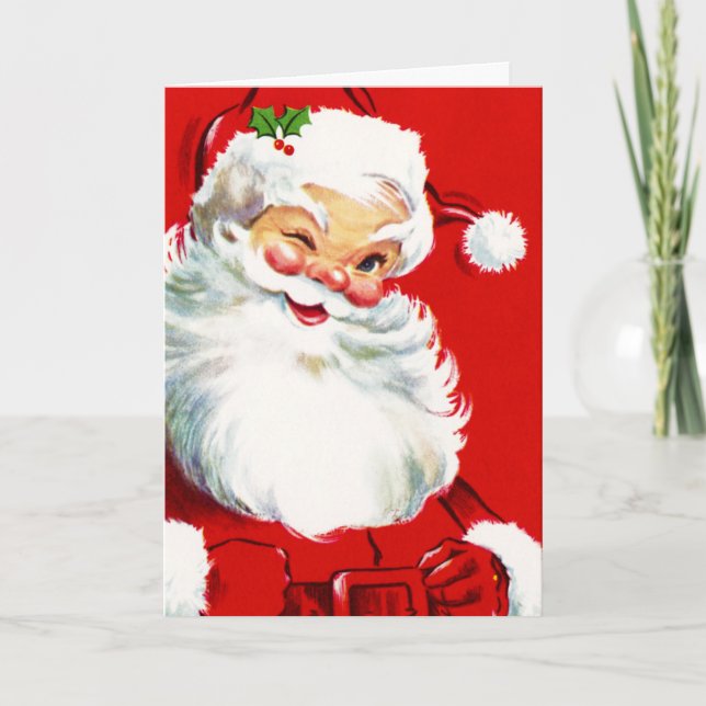 Winking Santa Helgkort (Framsida)