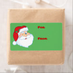 Winking Santa Märkre Gift-etikett Fraktsedel<br><div class="desc">Den här märkrn för gåvor i Helgdag har ett huvud porträtt på Jultomten som vinkar och leker på julbakgrunden.</div>