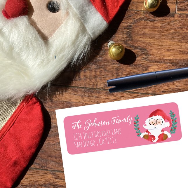 Winking Santa Rosa Helgdag Returetiketters Returadress Etikett (Skapare uppladdad)