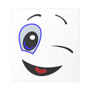 WINKING SMILEY FACE ANTECKNINGSBLOCK