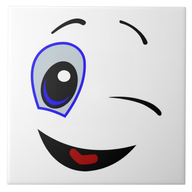 WINKING SMILEY FACE KAKELPLATTA (Framsidan)