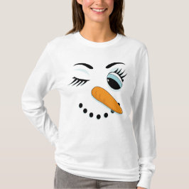 Winking Snowwomen Funny jul T Shirt