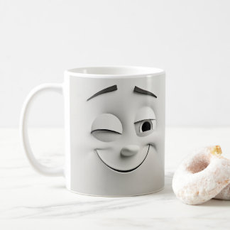 Winking Tecknad Ansikte 3D Mugg