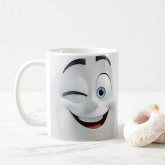 Winking Tecknad Ansikte 3D Mugg 3