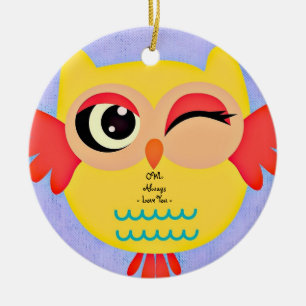 Winking Uggla Ornament Round