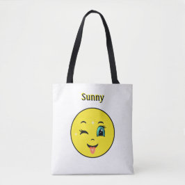 Winky Glad Ansikts Emoji Tygkasse