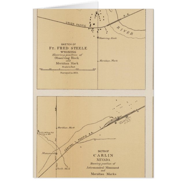 Winnemucca, Ft Fred Steele, Laramie, Grönten River Hälsningskort (Framsidan)