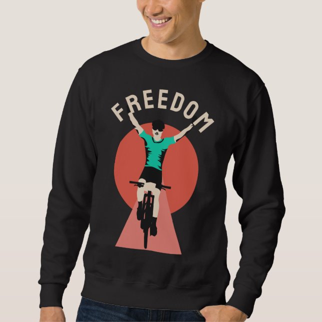 Winner Biker Retro Stil Freedom Lång Ärmad Tröja (Framsida)