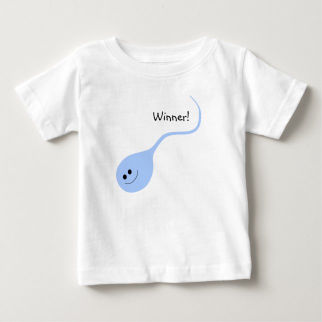 Winner Blue Funny Baby T-shirt (Framsida)