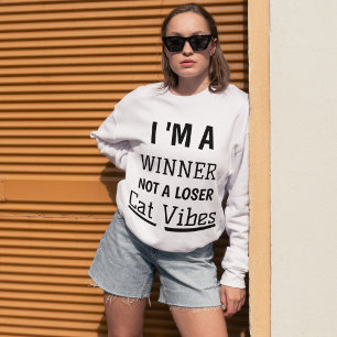Winner Cat Vibes Funny Modern Offert Personlig T Shirt