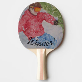 Winner Down Backe Snö Skier Pingisracket