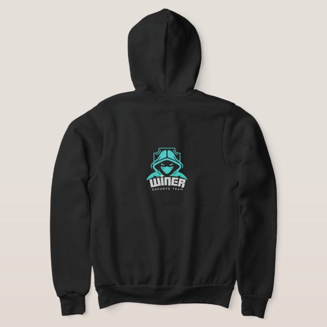 WINNER Esport Team - Gmaer Hoodie för verkliga vin T Shirt (Laydown Baksida)