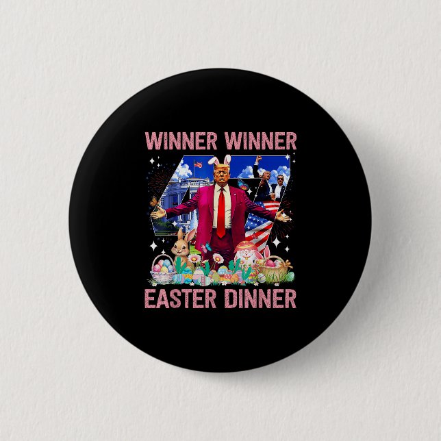 Winner Påsk Dinner Trump Bunny Hunt Eggs Lycklig E Knapp (Framsida)