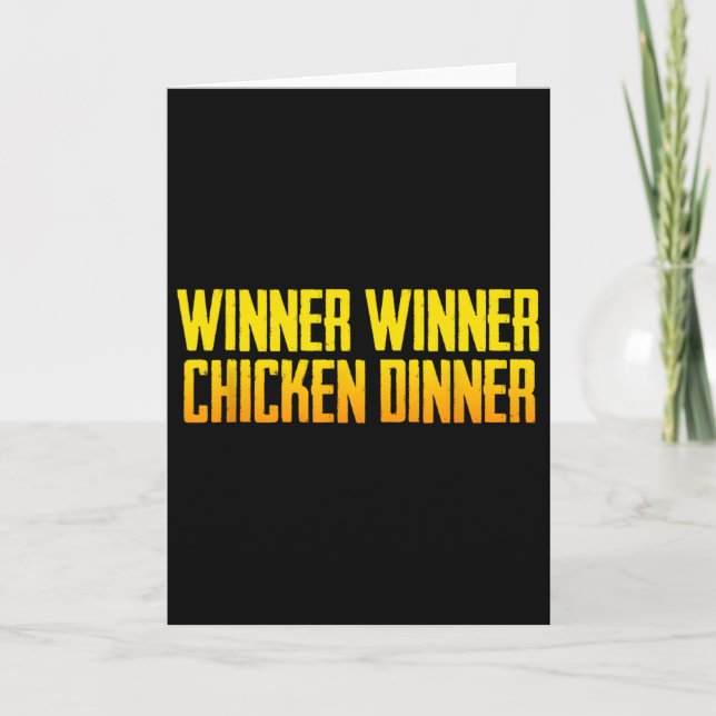 Winner Winner Chicken Dinner Svart Moderna Herr Sp Kort (Framsida)