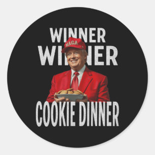 Winner Winner Cookie Dinner Funny Trump 2024 47:e Runt Klistermärke