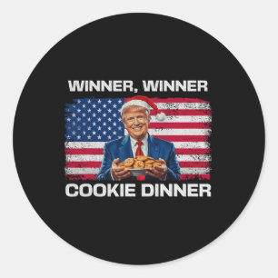 Winner Winner Cookie Dinner Funny Trump 2024 47:e Runt Klistermärke
