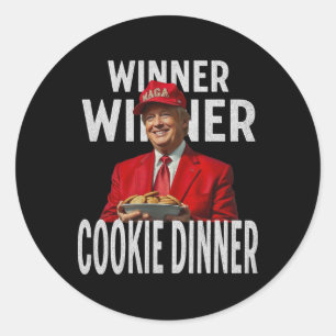 Winner Winner Cookie Dinner Funny Trump 2024 47:e Runt Klistermärke