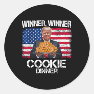 Winner Winner Cookie Dinner Funny Trump 2024 47:e Runt Klistermärke