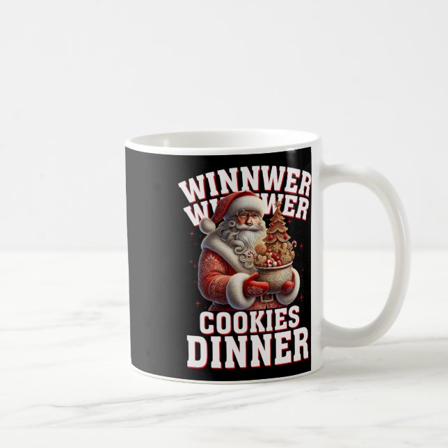 Winner Winner Cookies Dinner Santa Funny Trump Chr Kaffemugg (Höger)