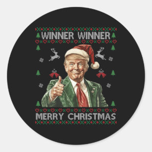 Winner Winner God jul Trump Santa Ugly Swe Runt Klistermärke